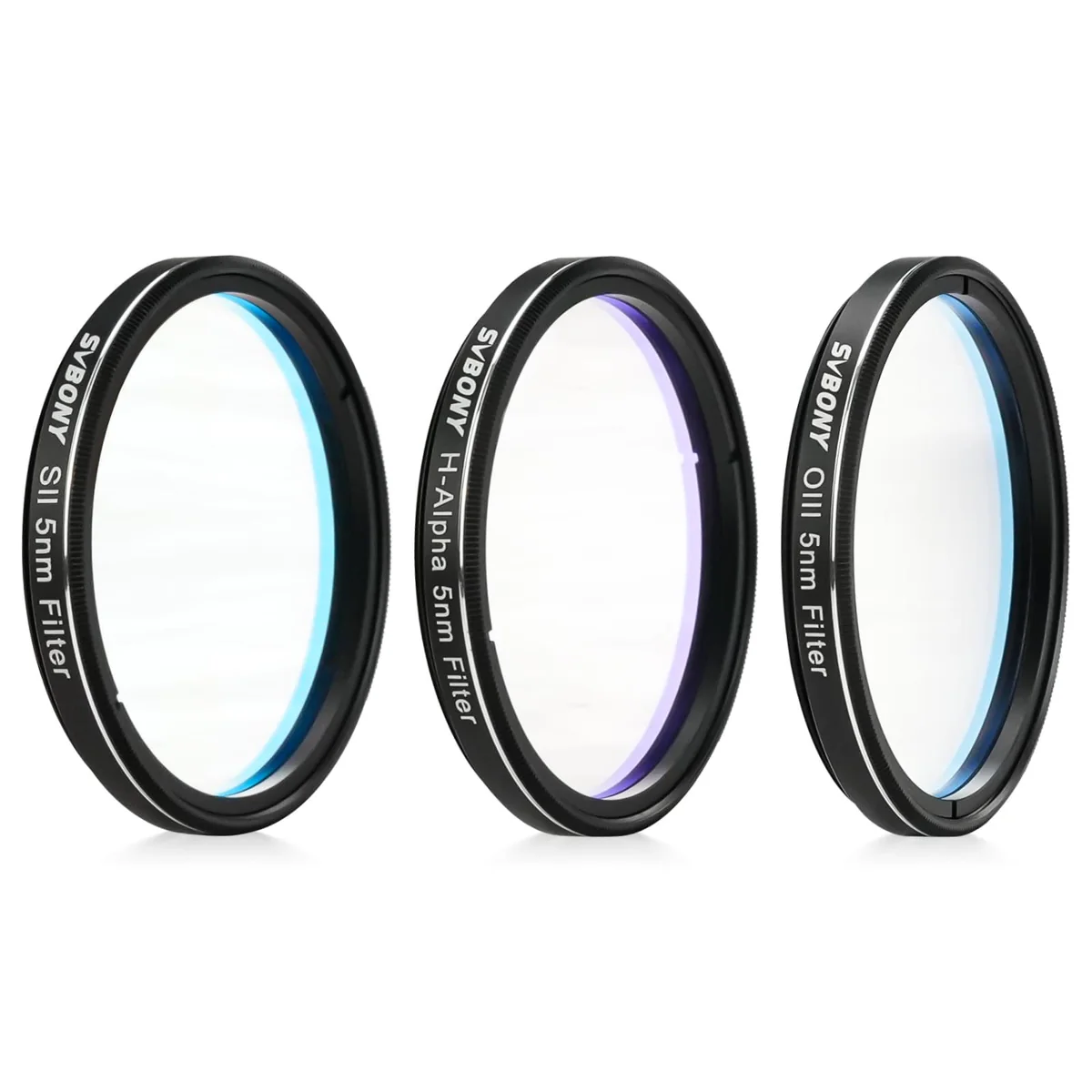 Filtres CCD Bande étroite SVBONY SV227 5nm - Lot SII/H-Alpha/OIII 2 Pouces Pour Astrophotographie
